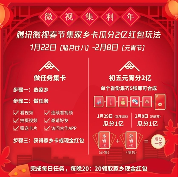 《微视》2020集利年怎么集卡