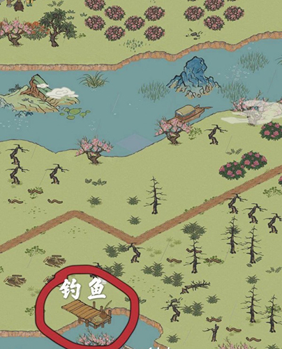 《江南百景图》桃花村在什么位置钓鱼