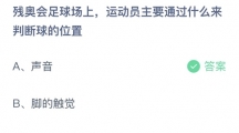 支付宝蚂蚁庄园2022年5月13日答案更新（残奥会足球场上，运动员主要通过什么来判断球的位置