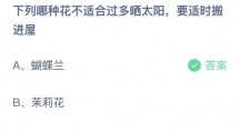 支付宝蚂蚁庄园2022年5月18日答案更新（下列哪种花不适合过多晒太阳，要适时搬进屋？5月18日