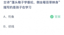 支付宝蚂蚁庄园2022年6月2日答案更新（古诗蓬头稚子学垂纶，侧坐莓苔草映身描写的是孩子在