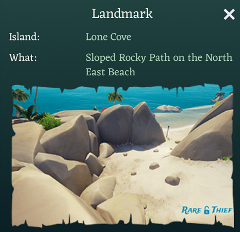 《盗贼之海》东北海滩上的岩石斜坡的路位置介绍