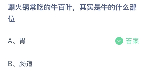 支付宝蚂蚁庄园2022年8月15日答案更新（涮火锅常吃的牛百叶，其实是牛的什么部位？8月15日答案分享）