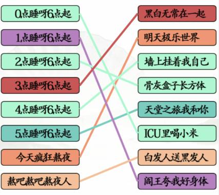 《汉字找茬王》连线熬夜口诀通关攻略答案抖音